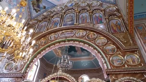 インテリア 絵画と正教会の建築 象徴主義とパニックディアロ — ストック動画
