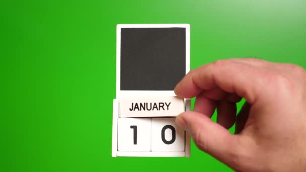Kalender Mit Dem Datum Januar Auf Grünem Hintergrund Illustration Für — Stockvideo