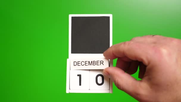 Calendario Con Data Dicembre Sfondo Verde Illustrazione Evento Una Certa — Video Stock