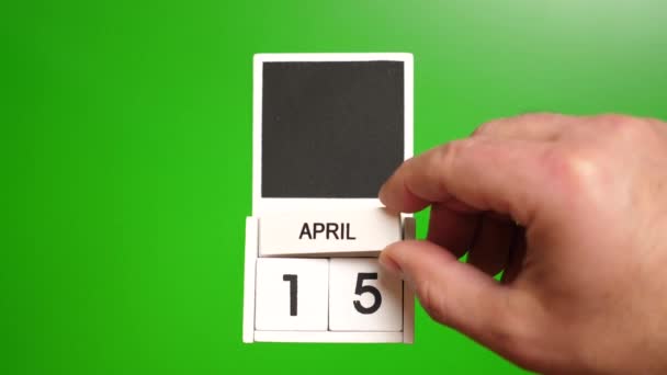 Ημερολόγιο Ημερομηνία Απριλίου Πράσινο Φόντο Εικονογράφηση Για Ένα Γεγονός Ορισμένης — Αρχείο Βίντεο