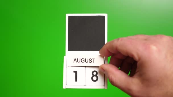 Calendar Date August Green Background Illustration Event Certain Date — Stock Video