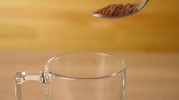 Preparare Decotto Terapeutico Semi Lino Vengono Versati Bicchiere — Video Stock
