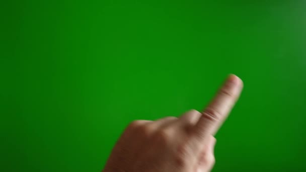 Homem Mostra Não Gesto Com Mão Sobre Fundo Verde — Vídeo de Stock