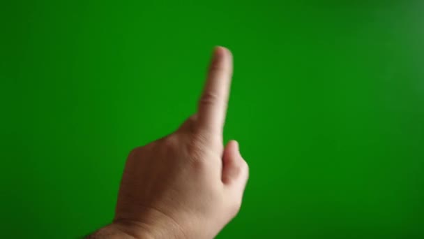 Mężczyzna Pokazuje Gest Nie Ręką Zielonym Tle — Wideo stockowe
