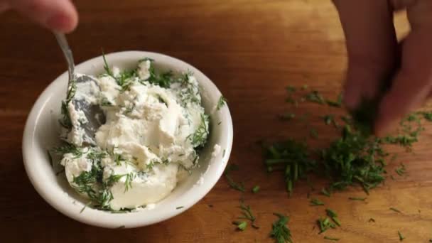 Dill Added Cheese Mixed — Stock Video