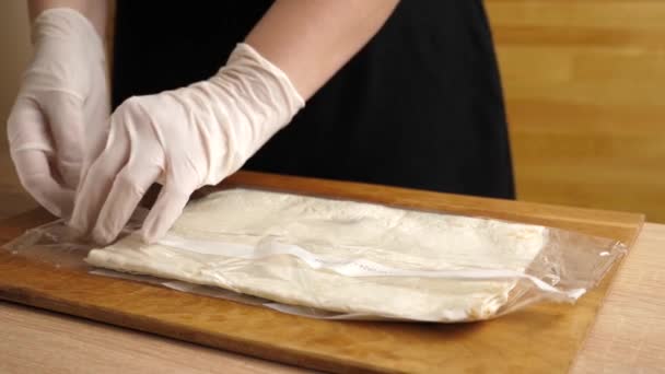Lavash Retirado Pacote Preparação Pratos Pita — Vídeo de Stock