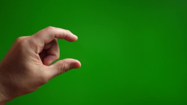 Parmakların Yeşil Arkaplandaki Boyutunu Gösterir — Stok video