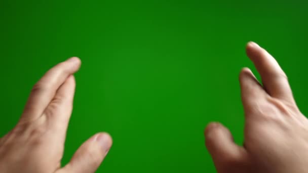 Interlocked Fingers Green Background Process Experiencing Cheering Video Clip