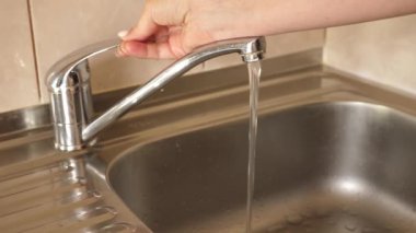 Domatesi akan suyun altında yıka. Sebzelerden yemek yapmak..