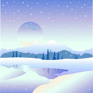 dağ manzarası ile kar kış