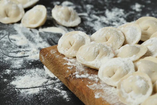 stock image Uncooked homemade meat pelmeni