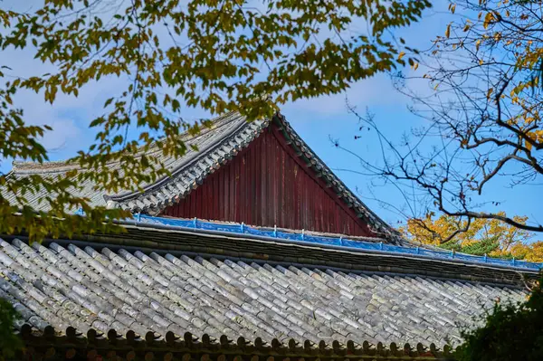 Mavi Gök Altında Kore Geleneksel Pavyonu Süslemeleri