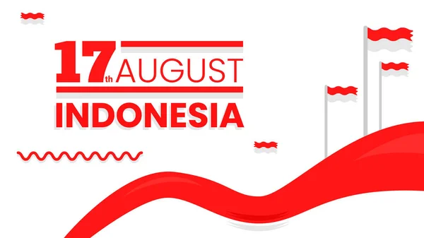 Abstract Horizontaal Achtergrond Ontwerp Met Indonesische Vlag Augustus Onafhankelijkheidsdag Van — Stockvector
