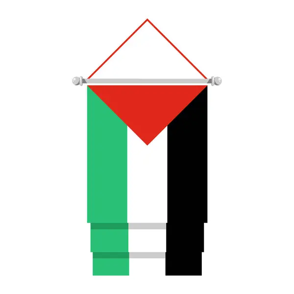 Palästina Flagge Schwenken Flachen Stil Flagge Schwenken Vektorillustration lizenzfreie Stockillustrationen