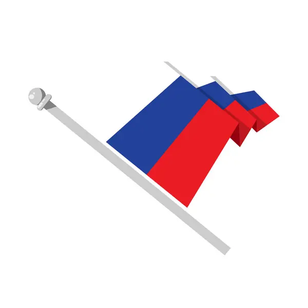 Flagge Russlands Flach Schwenkend Flagge Schwenkend Vektorillustration lizenzfreie Stockvektoren