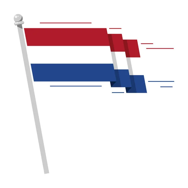 Agitant Drapeau National Des Pays Bas Dans Style Plat Agitant Graphismes Vectoriels