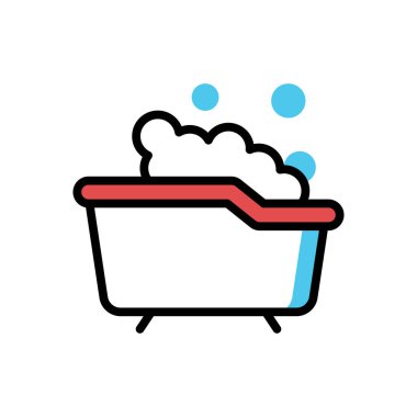 Küvet ikonu vektör illüstrasyonu 