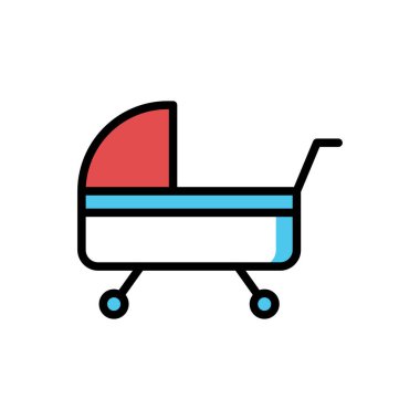 bebek arabası ikonu vektör illüstrasyonu 