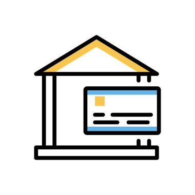 çevrimiçi bankacılık simgesi, web basit illüstrasyon