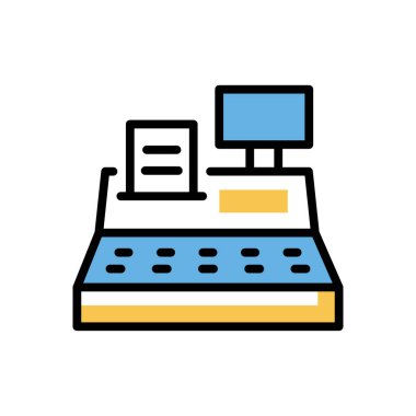 fatura makinesi simgesi, web basit illüstrasyon