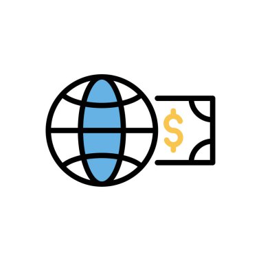 küresel bankacılık simgesi, web basit illüstrasyon