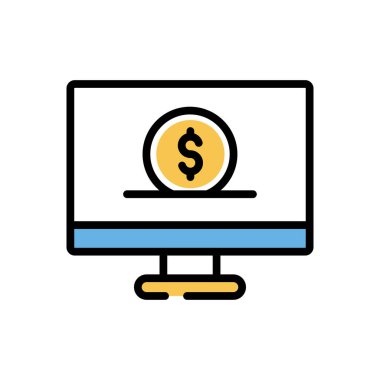 çevrimiçi bankacılık simgesi, web basit illüstrasyon