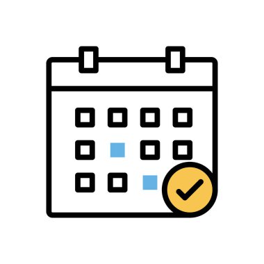 Takvim modern simgesi, vektör illüstrasyonu