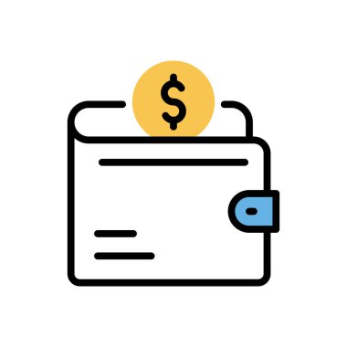 cüzdan simgesi, web basit illüstrasyon