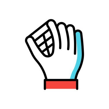 top yakalama eldiven simgesi, ağ basit illüstrasyon