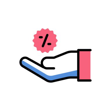 İndirim simgesi vektör illüstrasyonu