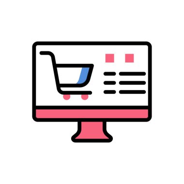 çevrimiçi alışveriş simgesi vektör illüstrasyonu