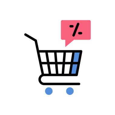 Alışveriş arabası ikon vektör illüstrasyonu