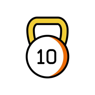 10 kg kettlebell simgesi, web basit illüstrasyonu