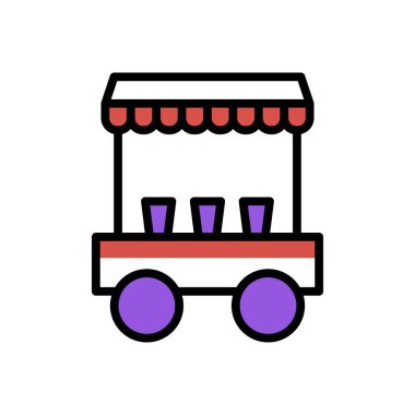 karnaval kamyonu simgesi, web basit illüstrasyon