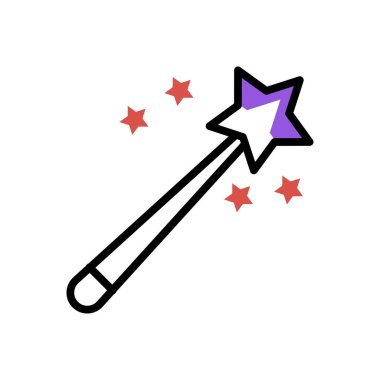 sihirli değnek simgesi, web basit illüstrasyon