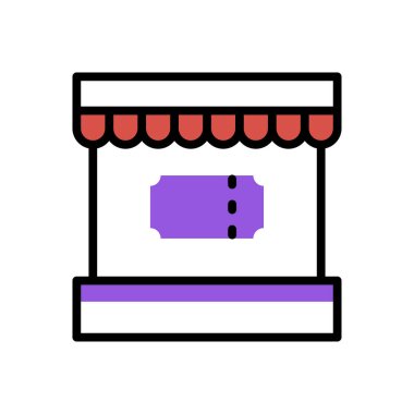 karnaval bileti simgesi, web basit illüstrasyon