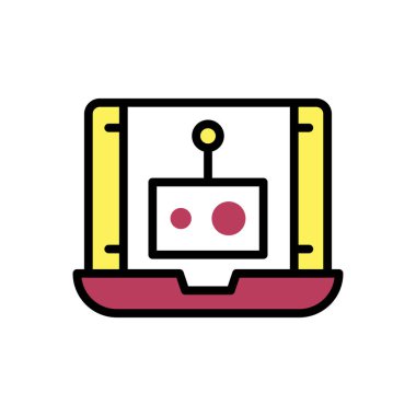 Laptop modern icon, vector illustration
