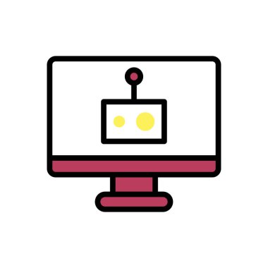 bilgisayar ekranı simgesi, web basit illüstrasyonu