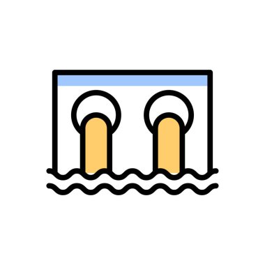 Boşaltma simgesi, ağ basit illüstrasyon