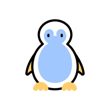 Penguen simgesi vektör illüstrasyonu   