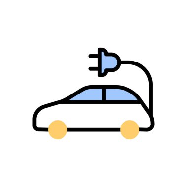 elektrikli araba simgesi, web basit illüstrasyon