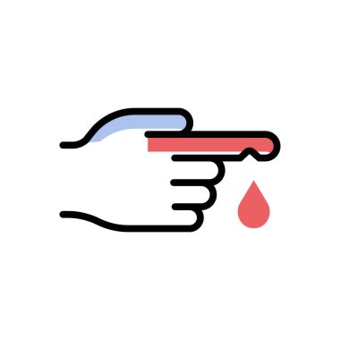 finger with blood icon vector illustration   