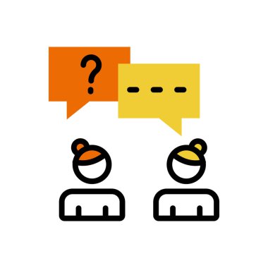 kızlar sohbet ikonu, web basit illüstrasyon