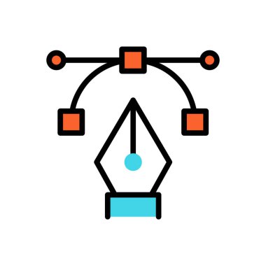 Bezier ikon vektör illüstrasyonu   