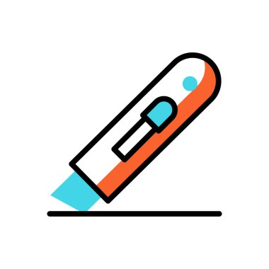 kağıt kesicisi simgesi, web basit illüstrasyonu