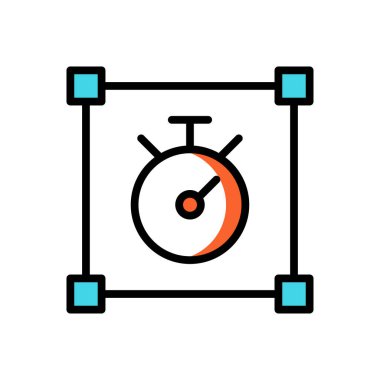 Stopwatch modern simgesi, vektör illüstrasyonu