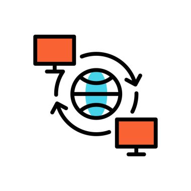 küresel simge vektör çizim   