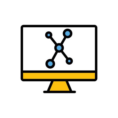 atom düzlüğü simgesi, vektör illüstrasyonu 