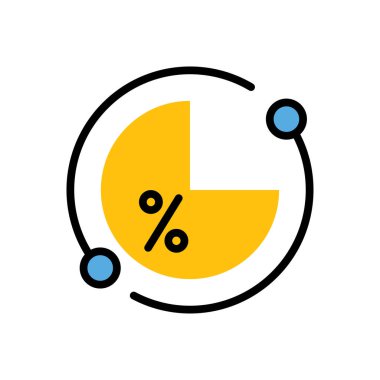 İndirimli düz simge, vektör illüstrasyonu 