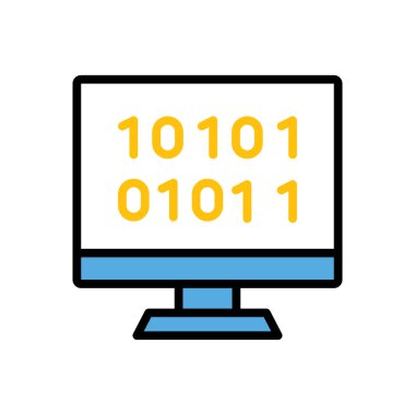 binary flat icon, vector illustration 